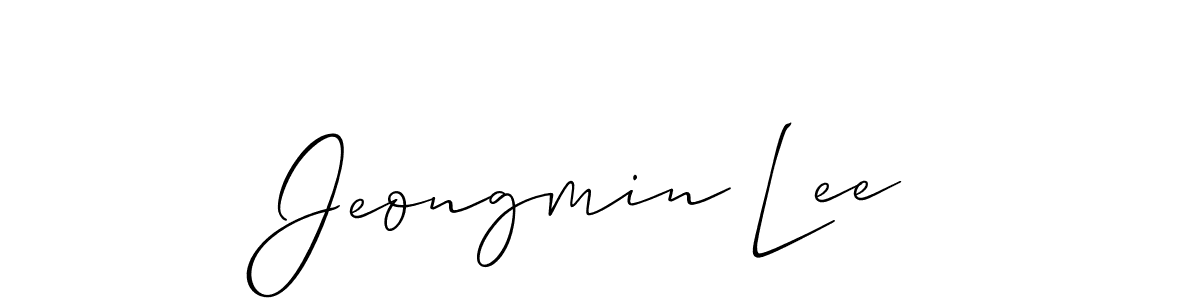 Create a beautiful signature design for name Jeongmin Lee. With this signature (Allison_Script) fonts, you can make a handwritten signature for free. Jeongmin Lee signature style 2 images and pictures png
