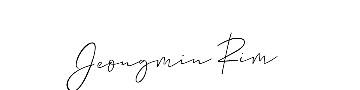 if you are searching for the best signature style for your name Jeongmin Rim. so please give up your signature search. here we have designed multiple signature styles  using Allison_Script. Jeongmin Rim signature style 2 images and pictures png