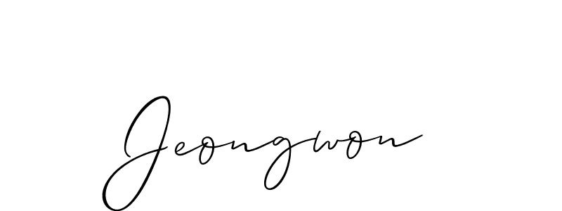 if you are searching for the best signature style for your name Jeongwon. so please give up your signature search. here we have designed multiple signature styles  using Allison_Script. Jeongwon signature style 2 images and pictures png