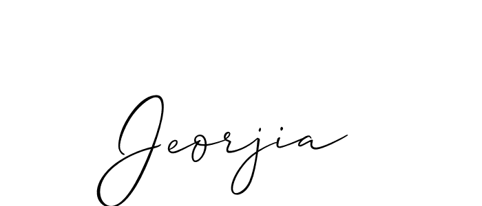 Use a signature maker to create a handwritten signature online. With this signature software, you can design (Allison_Script) your own signature for name Jeorjia. Jeorjia signature style 2 images and pictures png