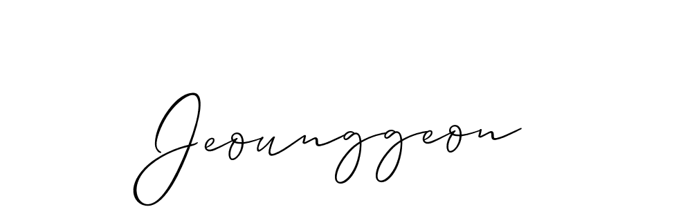How to make Jeounggeon signature? Allison_Script is a professional autograph style. Create handwritten signature for Jeounggeon name. Jeounggeon signature style 2 images and pictures png
