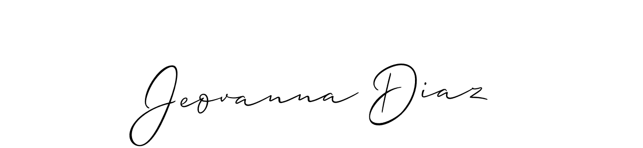 How to make Jeovanna Diaz name signature. Use Allison_Script style for creating short signs online. This is the latest handwritten sign. Jeovanna Diaz signature style 2 images and pictures png