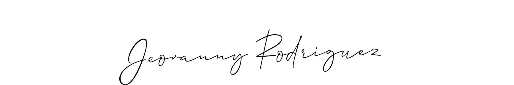 Design your own signature with our free online signature maker. With this signature software, you can create a handwritten (Allison_Script) signature for name Jeovanny Rodriguez. Jeovanny Rodriguez signature style 2 images and pictures png