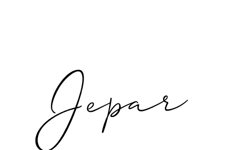 Make a beautiful signature design for name Jepar. With this signature (Allison_Script) style, you can create a handwritten signature for free. Jepar signature style 2 images and pictures png