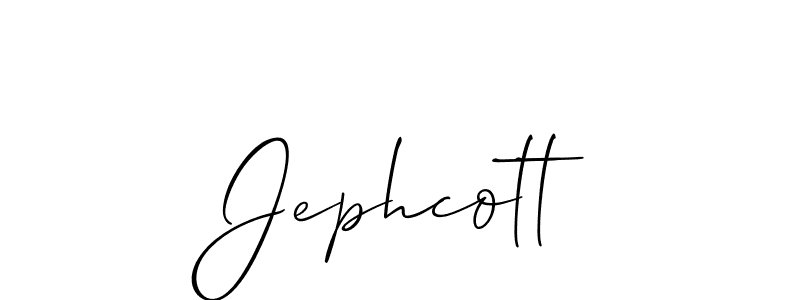 It looks lik you need a new signature style for name Jephcott. Design unique handwritten (Allison_Script) signature with our free signature maker in just a few clicks. Jephcott signature style 2 images and pictures png