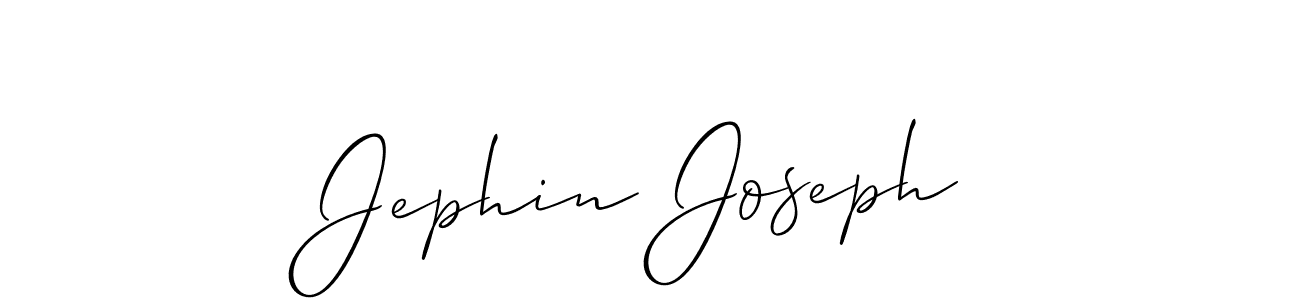 How to Draw Jephin Joseph signature style? Allison_Script is a latest design signature styles for name Jephin Joseph. Jephin Joseph signature style 2 images and pictures png