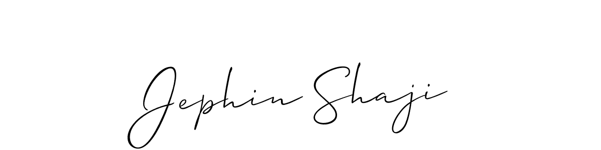 You should practise on your own different ways (Allison_Script) to write your name (Jephin Shaji) in signature. don't let someone else do it for you. Jephin Shaji signature style 2 images and pictures png