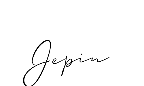 Use a signature maker to create a handwritten signature online. With this signature software, you can design (Allison_Script) your own signature for name Jepin. Jepin signature style 2 images and pictures png