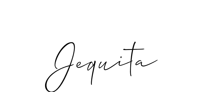 It looks lik you need a new signature style for name Jequita. Design unique handwritten (Allison_Script) signature with our free signature maker in just a few clicks. Jequita signature style 2 images and pictures png