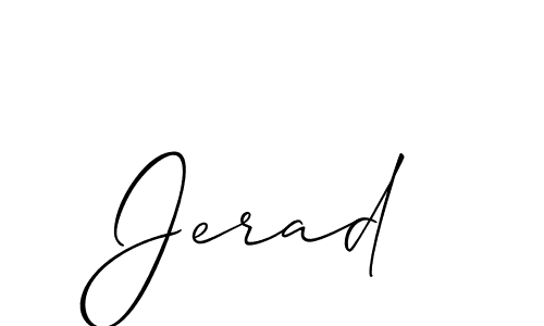 Make a beautiful signature design for name Jerad. With this signature (Allison_Script) style, you can create a handwritten signature for free. Jerad signature style 2 images and pictures png