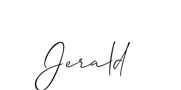 It looks lik you need a new signature style for name Jerald. Design unique handwritten (Allison_Script) signature with our free signature maker in just a few clicks. Jerald signature style 2 images and pictures png