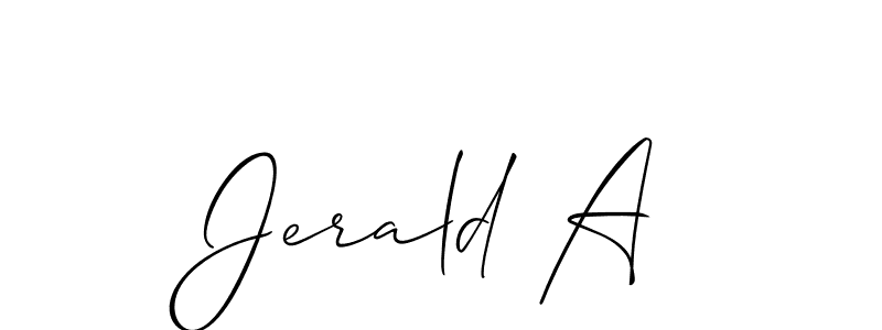 Jerald A stylish signature style. Best Handwritten Sign (Allison_Script) for my name. Handwritten Signature Collection Ideas for my name Jerald A. Jerald A signature style 2 images and pictures png