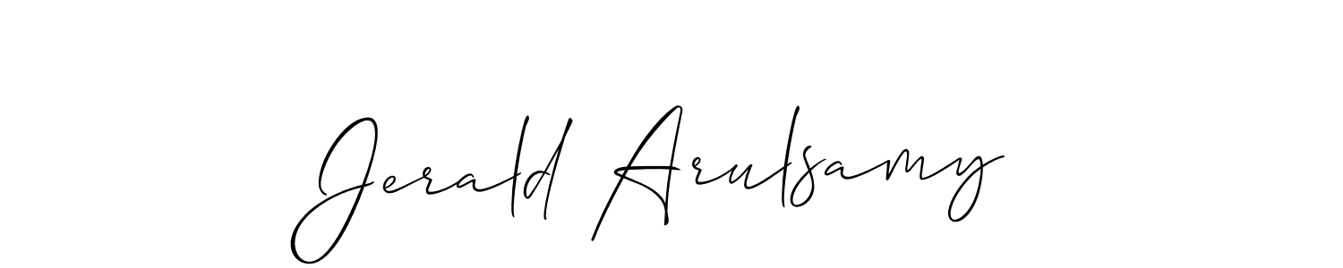 Also You can easily find your signature by using the search form. We will create Jerald Arulsamy name handwritten signature images for you free of cost using Allison_Script sign style. Jerald Arulsamy signature style 2 images and pictures png