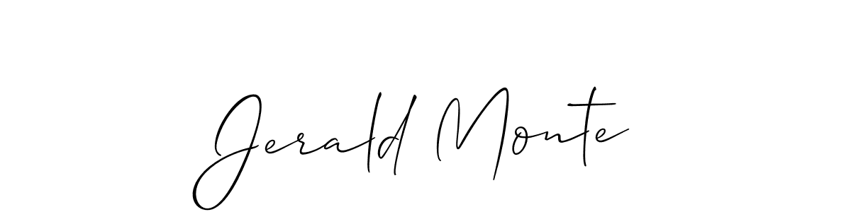 Create a beautiful signature design for name Jerald Monte. With this signature (Allison_Script) fonts, you can make a handwritten signature for free. Jerald Monte signature style 2 images and pictures png