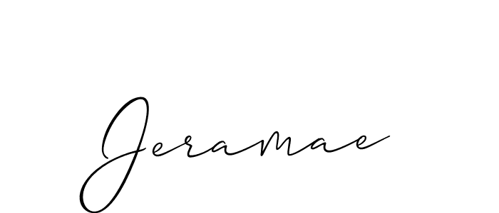 Design your own signature with our free online signature maker. With this signature software, you can create a handwritten (Allison_Script) signature for name Jeramae. Jeramae signature style 2 images and pictures png