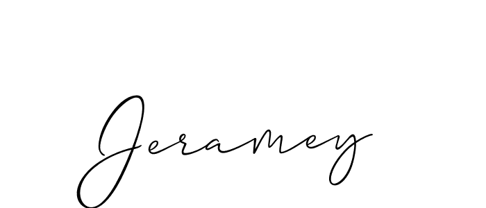 if you are searching for the best signature style for your name Jeramey. so please give up your signature search. here we have designed multiple signature styles  using Allison_Script. Jeramey signature style 2 images and pictures png