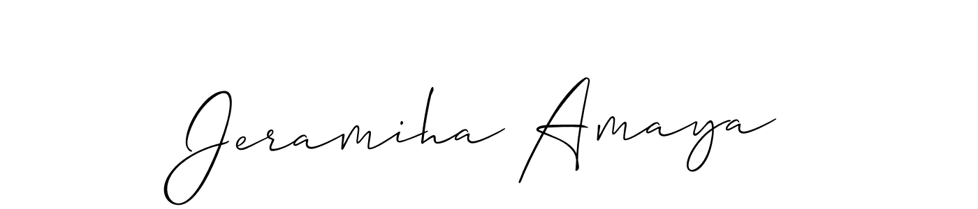 This is the best signature style for the Jeramiha Amaya name. Also you like these signature font (Allison_Script). Mix name signature. Jeramiha Amaya signature style 2 images and pictures png