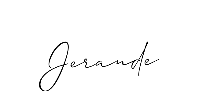 It looks lik you need a new signature style for name Jerande. Design unique handwritten (Allison_Script) signature with our free signature maker in just a few clicks. Jerande signature style 2 images and pictures png