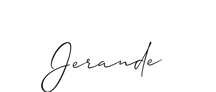 It looks lik you need a new signature style for name Jerande. Design unique handwritten (Allison_Script) signature with our free signature maker in just a few clicks. Jerande signature style 2 images and pictures png