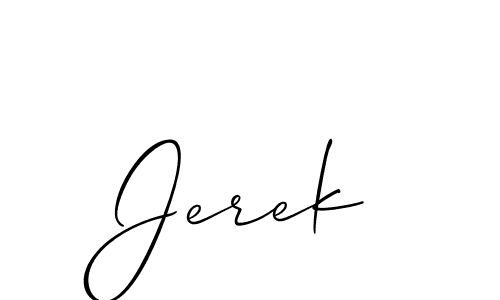 Create a beautiful signature design for name Jerek. With this signature (Allison_Script) fonts, you can make a handwritten signature for free. Jerek signature style 2 images and pictures png