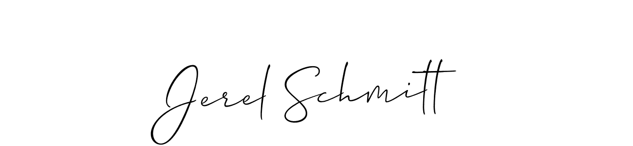 Jerel Schmitt stylish signature style. Best Handwritten Sign (Allison_Script) for my name. Handwritten Signature Collection Ideas for my name Jerel Schmitt. Jerel Schmitt signature style 2 images and pictures png