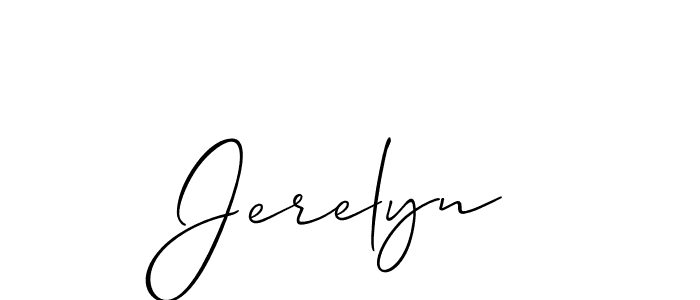 Make a short Jerelyn signature style. Manage your documents anywhere anytime using Allison_Script. Create and add eSignatures, submit forms, share and send files easily. Jerelyn signature style 2 images and pictures png