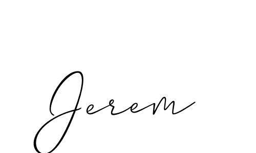 Jerem stylish signature style. Best Handwritten Sign (Allison_Script) for my name. Handwritten Signature Collection Ideas for my name Jerem. Jerem signature style 2 images and pictures png