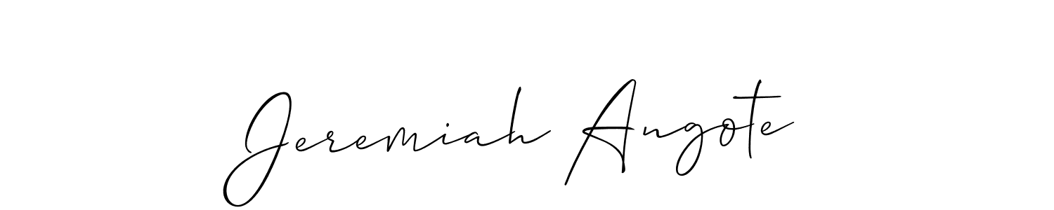 Create a beautiful signature design for name Jeremiah Angote. With this signature (Allison_Script) fonts, you can make a handwritten signature for free. Jeremiah Angote signature style 2 images and pictures png