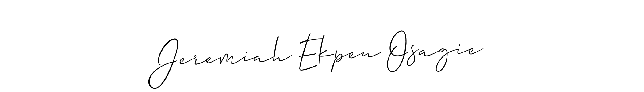 Allison_Script is a professional signature style that is perfect for those who want to add a touch of class to their signature. It is also a great choice for those who want to make their signature more unique. Get Jeremiah Ekpen Osagie name to fancy signature for free. Jeremiah Ekpen Osagie signature style 2 images and pictures png
