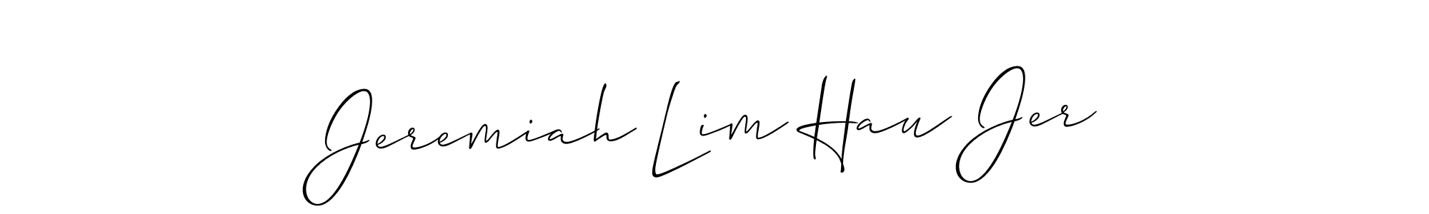 Make a short Jeremiah Lim Hau Jer signature style. Manage your documents anywhere anytime using Allison_Script. Create and add eSignatures, submit forms, share and send files easily. Jeremiah Lim Hau Jer signature style 2 images and pictures png