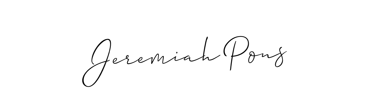 Jeremiah Pons stylish signature style. Best Handwritten Sign (Allison_Script) for my name. Handwritten Signature Collection Ideas for my name Jeremiah Pons. Jeremiah Pons signature style 2 images and pictures png