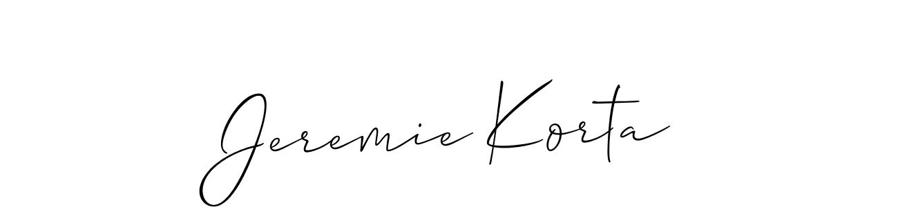 Create a beautiful signature design for name Jeremie Korta. With this signature (Allison_Script) fonts, you can make a handwritten signature for free. Jeremie Korta signature style 2 images and pictures png