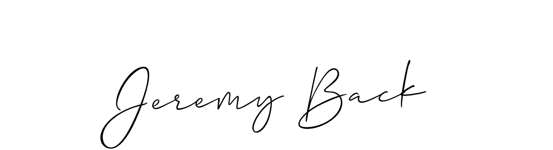 The best way (Allison_Script) to make a short signature is to pick only two or three words in your name. The name Jeremy Back include a total of six letters. For converting this name. Jeremy Back signature style 2 images and pictures png