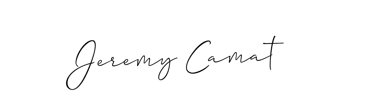 How to make Jeremy Camat name signature. Use Allison_Script style for creating short signs online. This is the latest handwritten sign. Jeremy Camat signature style 2 images and pictures png