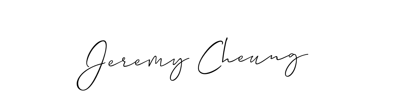 The best way (Allison_Script) to make a short signature is to pick only two or three words in your name. The name Jeremy Cheung include a total of six letters. For converting this name. Jeremy Cheung signature style 2 images and pictures png