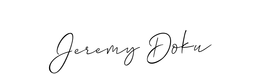 How to Draw Jeremy Doku signature style? Allison_Script is a latest design signature styles for name Jeremy Doku. Jeremy Doku signature style 2 images and pictures png