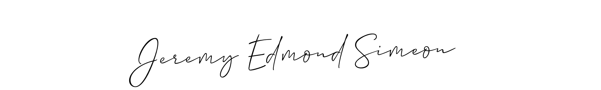 You should practise on your own different ways (Allison_Script) to write your name (Jeremy Edmond Simeon) in signature. don't let someone else do it for you. Jeremy Edmond Simeon signature style 2 images and pictures png