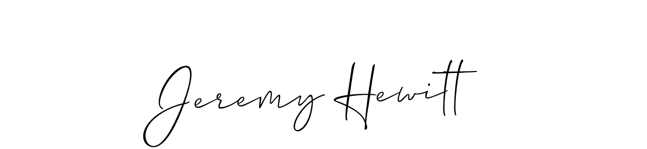 The best way (Allison_Script) to make a short signature is to pick only two or three words in your name. The name Jeremy Hewitt include a total of six letters. For converting this name. Jeremy Hewitt signature style 2 images and pictures png
