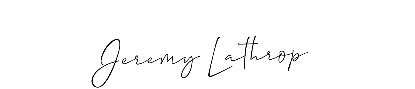 Jeremy Lathrop stylish signature style. Best Handwritten Sign (Allison_Script) for my name. Handwritten Signature Collection Ideas for my name Jeremy Lathrop. Jeremy Lathrop signature style 2 images and pictures png