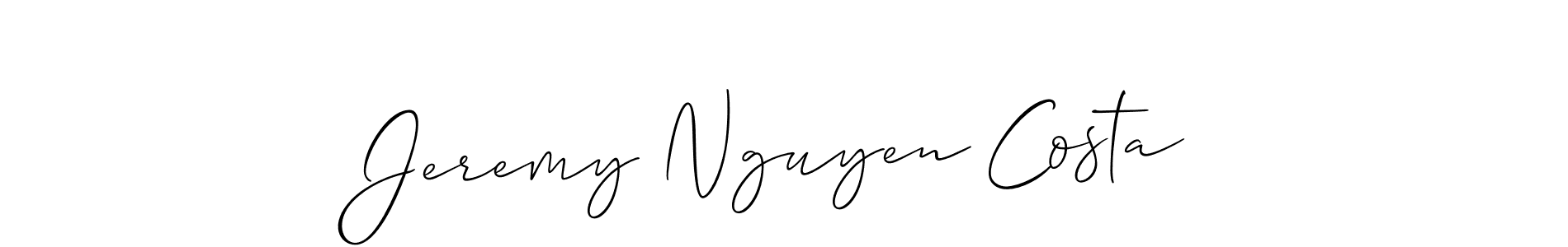 Make a beautiful signature design for name Jeremy Nguyen Costa. With this signature (Allison_Script) style, you can create a handwritten signature for free. Jeremy Nguyen Costa signature style 2 images and pictures png