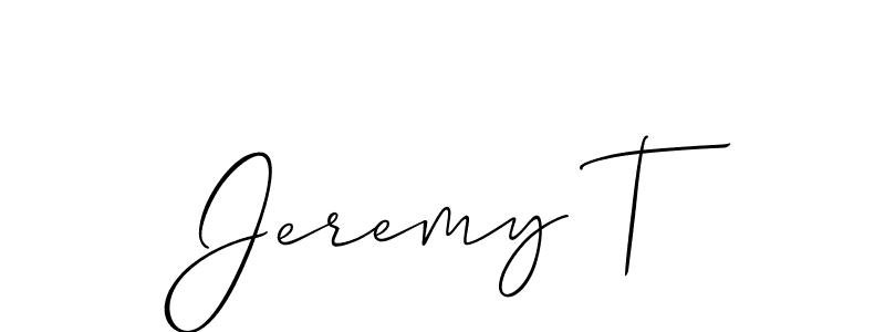 Also You can easily find your signature by using the search form. We will create Jeremy T name handwritten signature images for you free of cost using Allison_Script sign style. Jeremy T signature style 2 images and pictures png