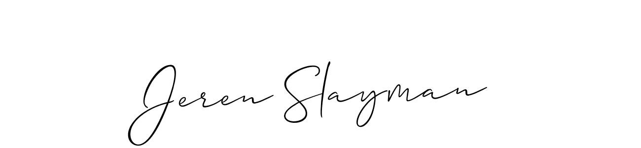 How to make Jeren Slayman name signature. Use Allison_Script style for creating short signs online. This is the latest handwritten sign. Jeren Slayman signature style 2 images and pictures png