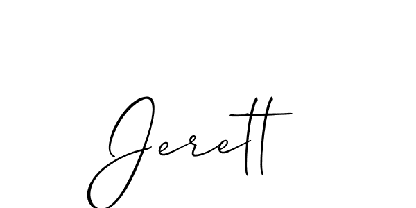 Check out images of Autograph of Jerett name. Actor Jerett Signature Style. Allison_Script is a professional sign style online. Jerett signature style 2 images and pictures png