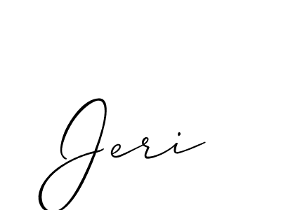 The best way (Allison_Script) to make a short signature is to pick only two or three words in your name. The name Jeri include a total of six letters. For converting this name. Jeri signature style 2 images and pictures png