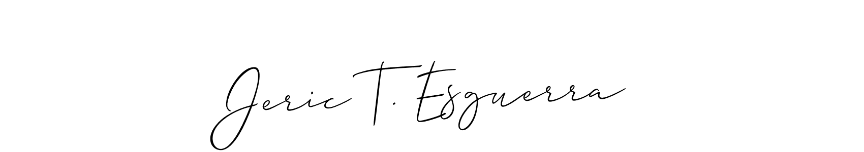 How to make Jeric T. Esguerra signature? Allison_Script is a professional autograph style. Create handwritten signature for Jeric T. Esguerra name. Jeric T. Esguerra signature style 2 images and pictures png