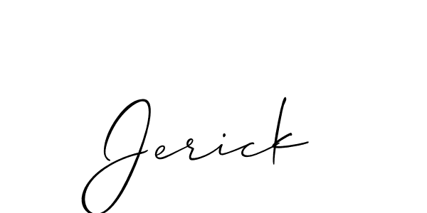 It looks lik you need a new signature style for name Jerick. Design unique handwritten (Allison_Script) signature with our free signature maker in just a few clicks. Jerick signature style 2 images and pictures png