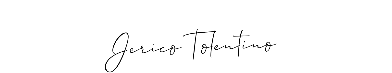 How to make Jerico Tolentino name signature. Use Allison_Script style for creating short signs online. This is the latest handwritten sign. Jerico Tolentino signature style 2 images and pictures png