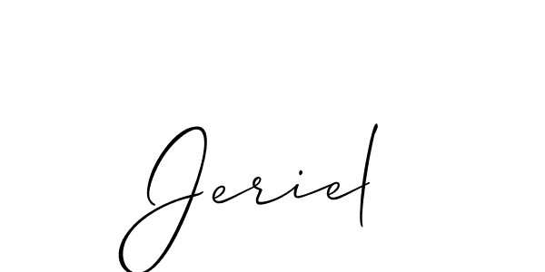 Make a beautiful signature design for name Jeriel. With this signature (Allison_Script) style, you can create a handwritten signature for free. Jeriel signature style 2 images and pictures png