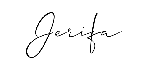 The best way (Allison_Script) to make a short signature is to pick only two or three words in your name. For converting this name Jerifa. Jerifa signature style 2 images and pictures png