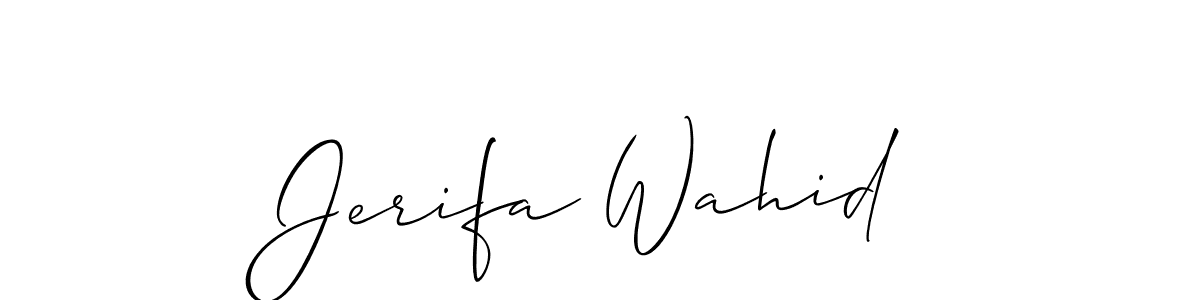 Similarly Allison_Script is the best handwritten signature design. Signature creator online .You can use it as an online autograph creator for name Jerifa Wahid. Jerifa Wahid signature style 2 images and pictures png